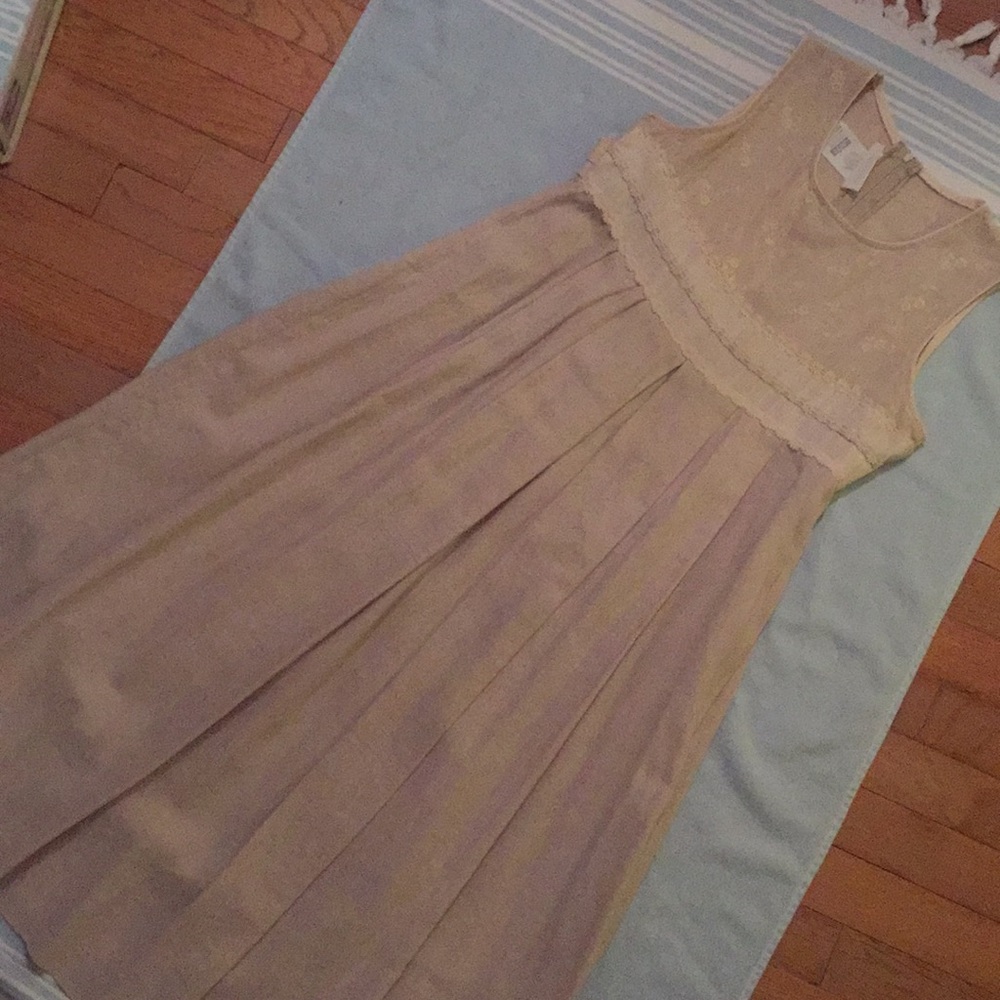 Bonnie Jean cream linen dress size 14 girls